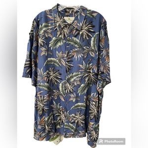 Mens Island Shores tropical Hawaiian short sleeve button down shirt Size XXL